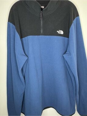 The North Face Men’s XXL TKA 100 1/4 Zip Fleece Pullover Blue Black